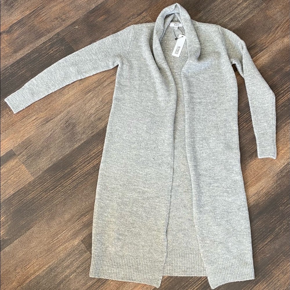 Gray with Gold spec long Cardigan